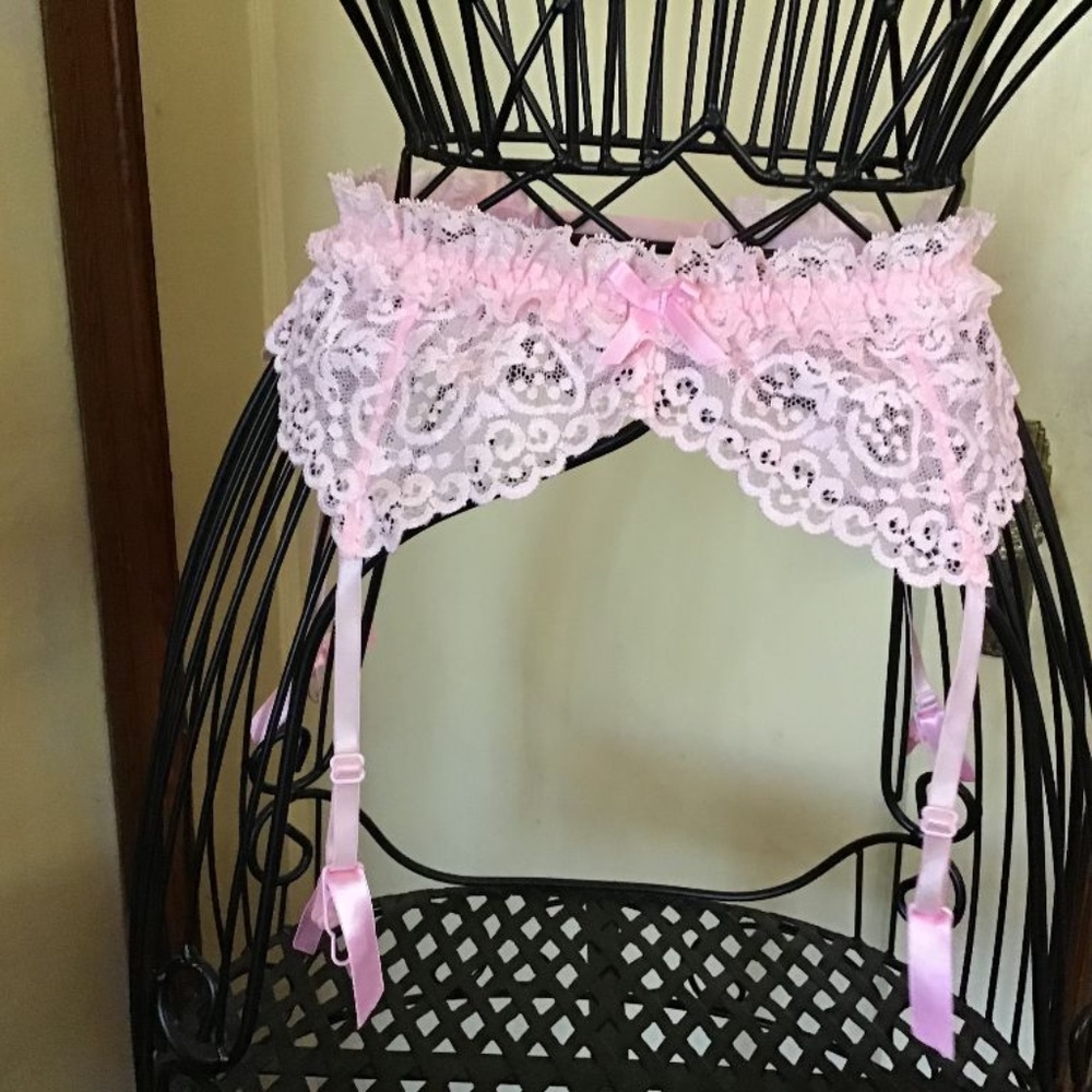 NWOT Pretty pink Lacey garter belt